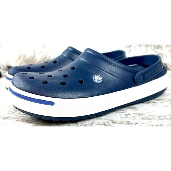 EUC! CROCS Crocband II Slip-On Clogs Men’s Size 11 Navy Waterproof Comfort - Picture 4 of 12